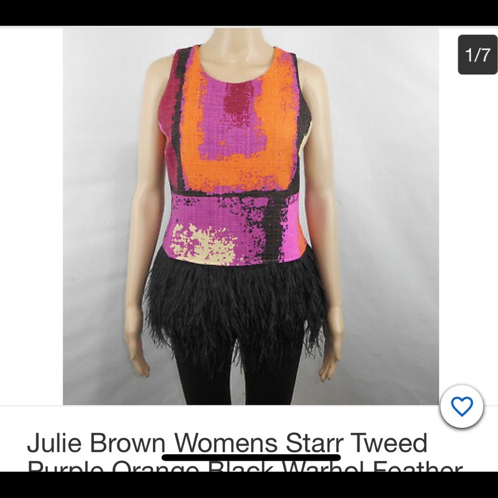 Gorgeous Julie Brown feathered top
